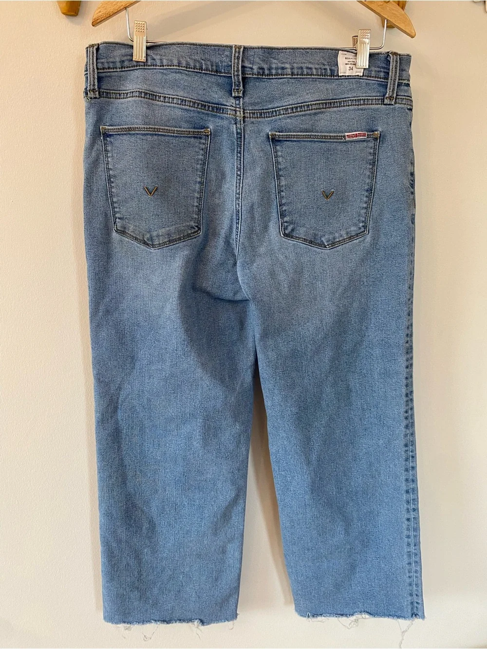 Hudson Jeans Rosalie High Rise. Wide Leg Ankle Jeans - Light Blue